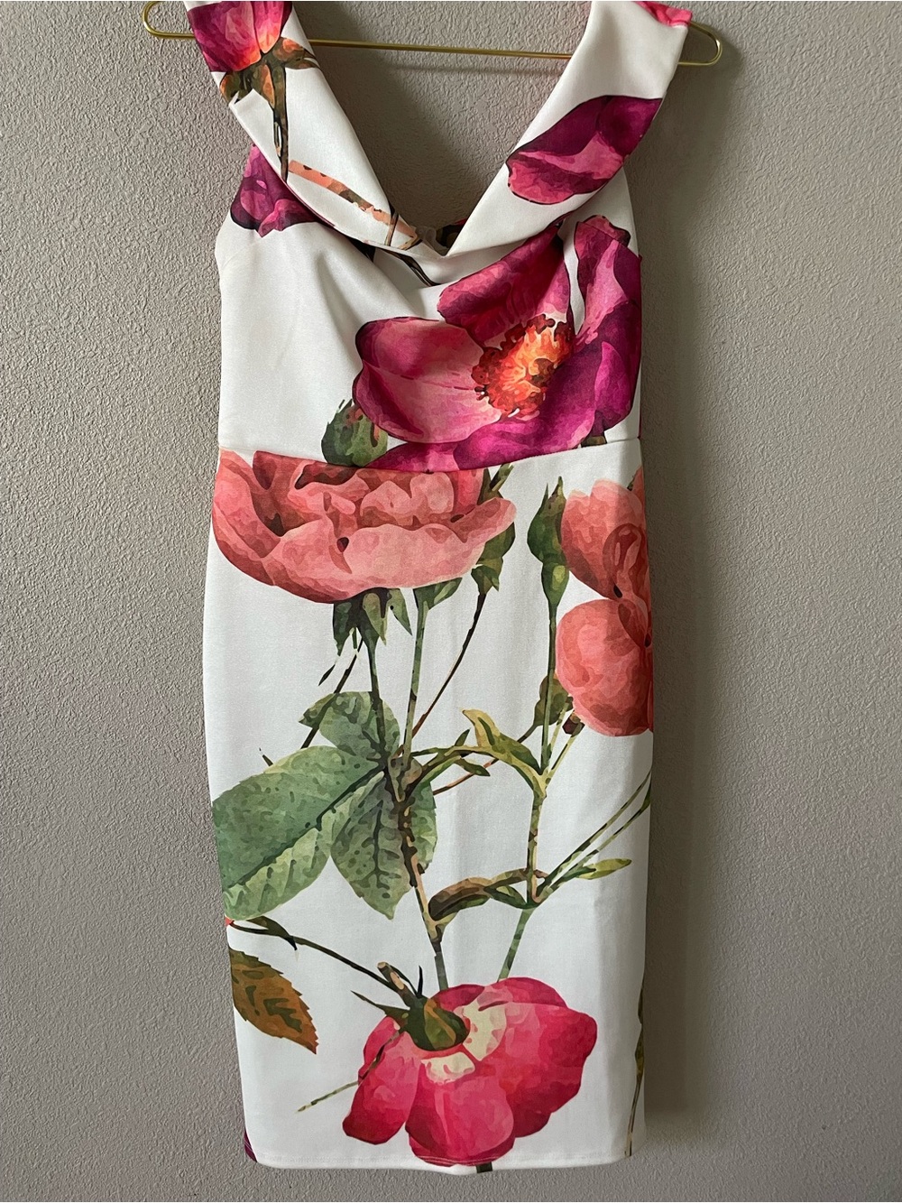 Hope & Ivy Floral Bodycon Off the Shoulder Dress